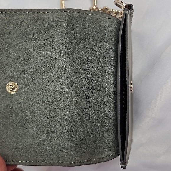 MARK & GRAHAM CARD CASE KEY CHAIN -IN GREY LEATHER -SUEDE - Picture 4 of 7